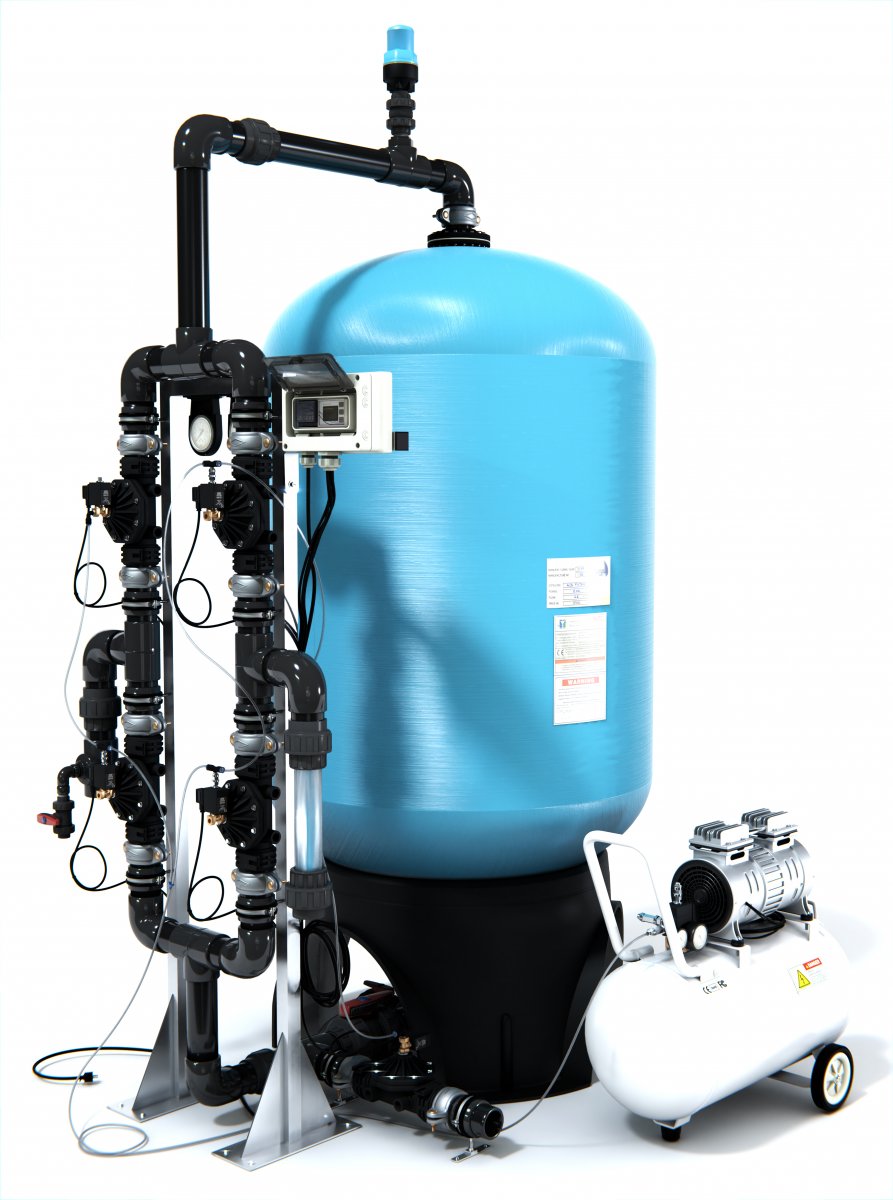 Filtro industrial de arena para tratamiento de agua válvulas automáticas